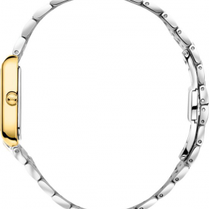 Danish design rechthoekig dames horloge  bicolor kaast en band bruine plaat - 2010260 Danish design rechthoekig dames horloge  bicolor kaast en band bruine plaat - 2010260
