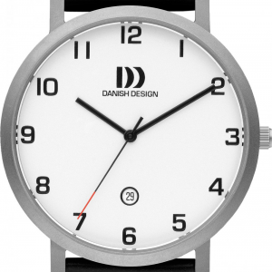 Danish desig dames horloge titanium met lederen band - 2010261