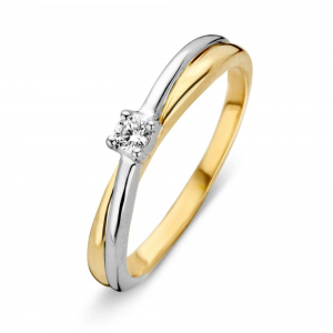 Ring solitair bicolor met zirconia - 2010299