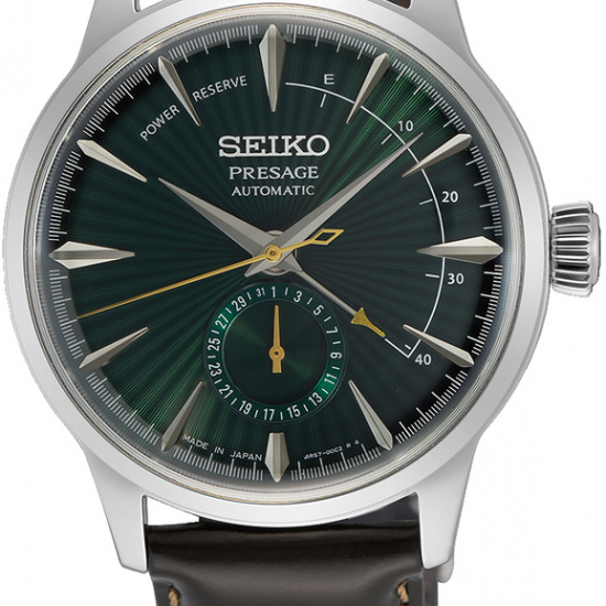 Seiko Presage met bruin lederen lakband en groene wijzerplaat - 2010312