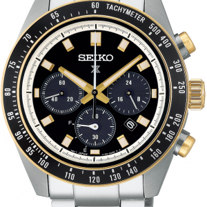 Seiko heren chrono prospex horloge bicolor met zwarte plaat en lunette - 2010315 Seiko heren chrono prospex horloge bicolor met zwarte plaat en lunette - 2010315