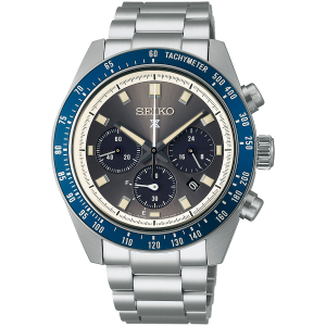 Seiko heren chrono prospex horloge  met grijze plaat en blauwe lunette - 2010316 Seiko heren chrono prospex horloge  met grijze plaat en blauwe lunette - 2010316