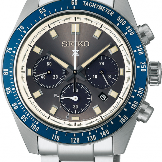 Seiko heren chrono prospex horloge  met grijze plaat en blauwe lunette - 2010316