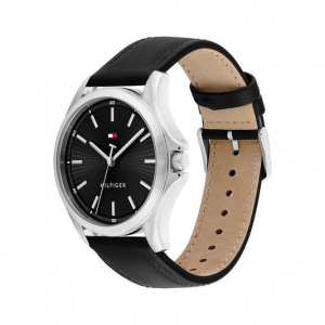 Tommy Hilfiger horloge zwarte wijzerplaat en lederen band - 2010344 Tommy Hilfiger horloge zwarte wijzerplaat en lederen band - 2010344