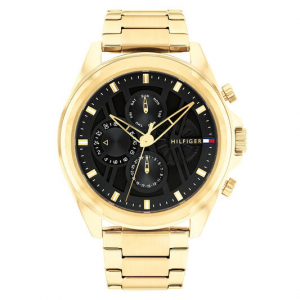 Tommy Hilfiger goudkleurig heren horloge met zwarte chronoplaat - 2010345 Tommy Hilfiger goudkleurig heren horloge met zwarte chronoplaat - 2010345