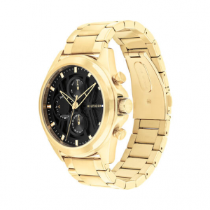 Tommy Hilfiger goudkleurig heren horloge met zwarte chronoplaat - 2010345 Tommy Hilfiger goudkleurig heren horloge met zwarte chronoplaat - 2010345