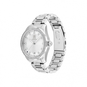 Tommy Hilfiger dames horloge staal met stenen in de lunette en band zilverkleurige wijzeplaat - 2010348 Tommy Hilfiger dames horloge staal met stenen in de lunette en band zilverkleurige wijzeplaat - 2010348
