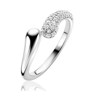 ZINZI ring slagmodel glad/zirconia pave gezet - 2010389