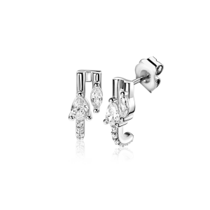 ZINZI zilveren oorknop fantasie met zirconia's - 2010394 ZINZI zilveren oorknop fantasie met zirconia's - 2010394