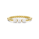 Swing jewels gouden bolletjes ring met drie parels - 2010401