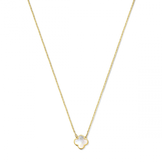 Swing jewels gouden collier met parelmoer klavertje - 2010404