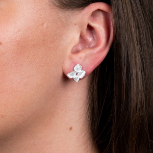 Jeh jewels oorsteker viooltje shiny white wit zilver - 2010468 Jeh jewels oorsteker viooltje shiny white wit zilver - 2010468