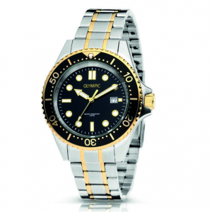 Olympic heren horloge bicolor zwarte band - 2010475 Olympic heren horloge bicolor zwarte band - 2010475