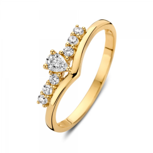 Gouden dames ring met 7 zirconia's - 2010582