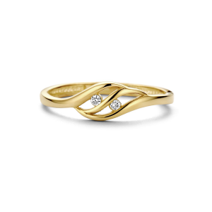 Swing gouden damesring open modelletje met 2 zirconia's - 2010584 Swing gouden damesring open modelletje met 2 zirconia's - 2010584