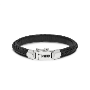 Silk armband zwart leer met zilveren sluiting - 2010587 Silk armband zwart leer met zilveren sluiting - 2010587