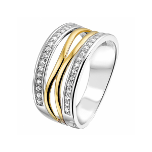 Ring zilver/goud zirkonia - 2011464 Ring zilver/goud zirkonia - 2011464