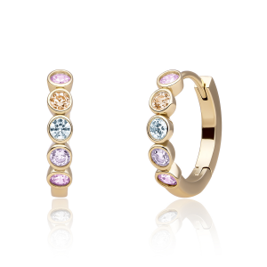 Sparkling Jewels earrings Tube Huggies gold cz - 2010627 Sparkling Jewels earrings Tube Huggies gold cz - 2010627