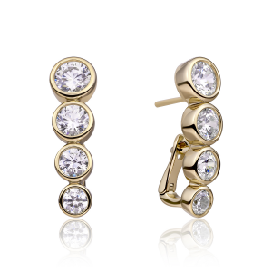 Sparkling Jewels earrings Tube push back gold - 2010628 Sparkling Jewels earrings Tube push back gold - 2010628