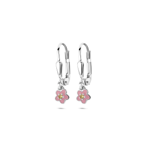 oorhangers emaille bloem brisur haak zirkonia 19 mm - 2010691 oorhangers emaille bloem brisur haak zirkonia 19 mm - 2010691