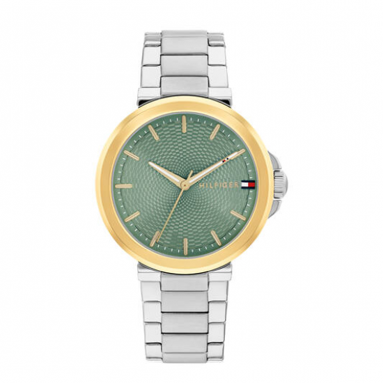 Tommy Hilfiger dames horloge Lori bicolor met groene wijzerplaat - 2010704
