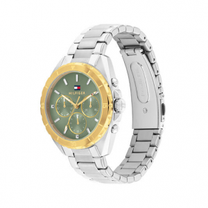 Tommy Hilfiger dames horloge Mellie bicolor met groene chronoplaat - 2010706 Tommy Hilfiger dames horloge Mellie bicolor met groene chronoplaat - 2010706