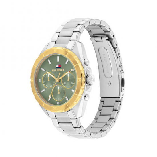 Tommy Hilfiger dames horloge Mellie bicolor met groene chronoplaat - 2010706