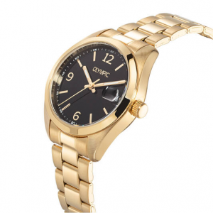 Olympic dames horloge goudkleur zwarte wijzerplaat - 2010728 Olympic dames horloge goudkleur zwarte wijzerplaat - 2010728