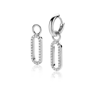Zinzi  zilveren oorbedels ovale vorm bezet met zirconia - 2010766 Zinzi  zilveren oorbedels ovale vorm bezet met zirconia - 2010766