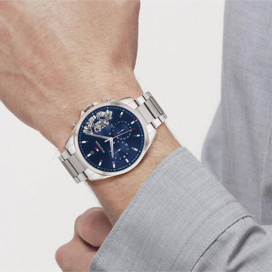 Tommy hilfiger heren horloge Baker  stl/ss  44mm skeleton plaat - 2010789