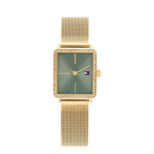 Tommy Hilfiger dames horloge Tea geelgoud kleur met meshband 21x25mm - 2010793 Tommy Hilfiger dames horloge Tea geelgoud kleur met meshband 21x25mm - 2010793