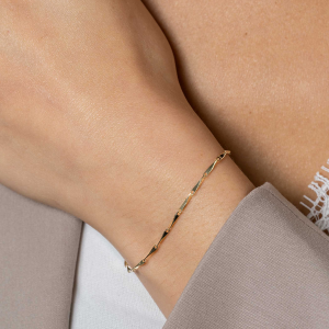 Zinzi armband geel verguld met gedraaide schakels - 2010849