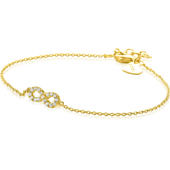 ZINZI armband  infinity met zirconia's geel verguld - 2010850