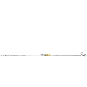 ZINZI zilveren armband bicolor vebonden infinity met 1 zirconia - 2010852
