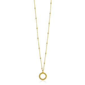 ZINZI zilveren collier  verguld met drie open rondjes - 2010855 ZINZI zilveren collier  verguld met drie open rondjes - 2010855