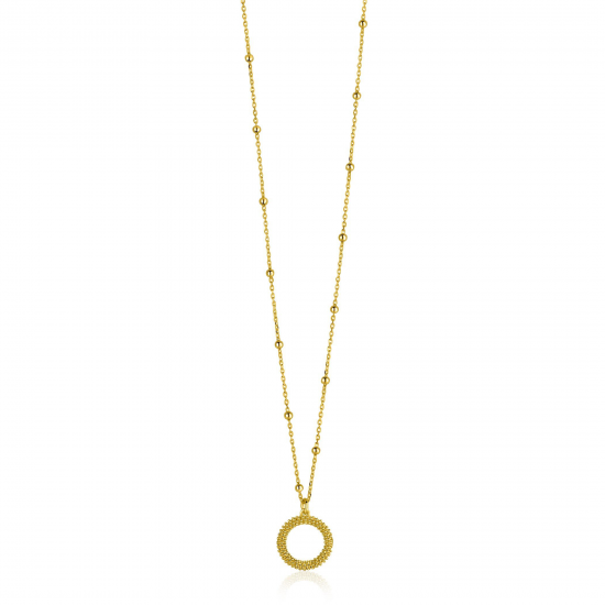 ZINZI zilveren collier  verguld met drie open rondjes - 2010855