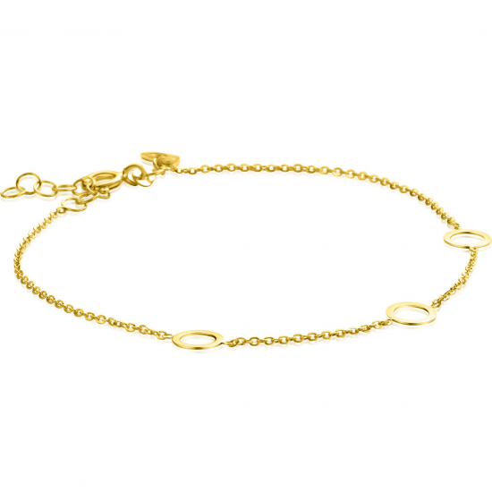 ZINZI gouden armband met 3 open rondjes - 2010859