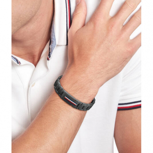 Tommy hilfiger heren armband zwart gecoated - 2010868