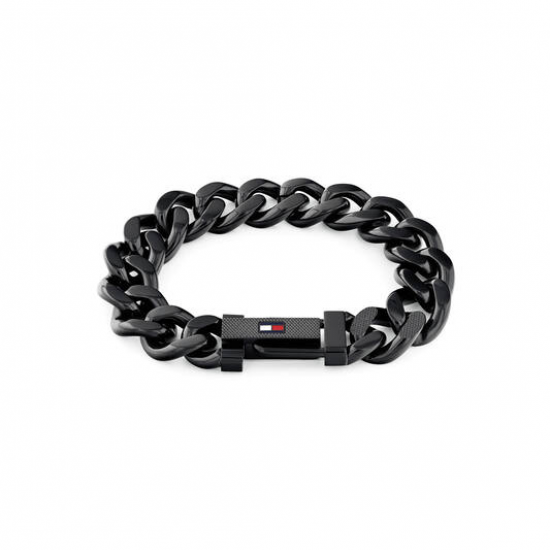 Tommy hilfiger heren armband zwart gecoated gourmet schakel - 2010869