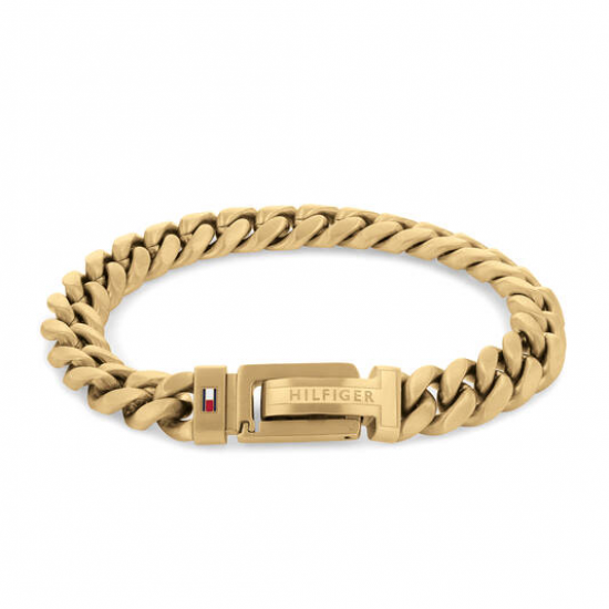 Tommy hilfiger heren armband geel verguld gourmet schakel - 2010874