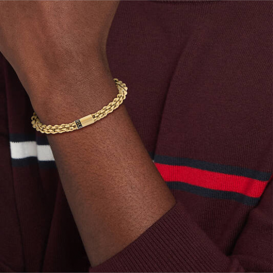 Tommy hilfiger heren armband geel verguld - 2010875