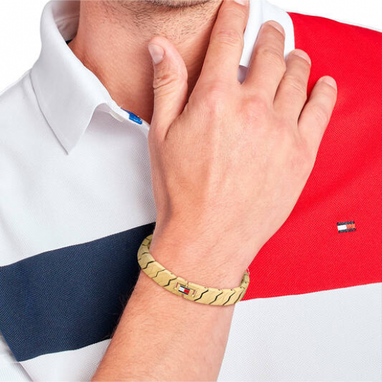 Tommy hilfiger heren armband geel verguld - 2010876