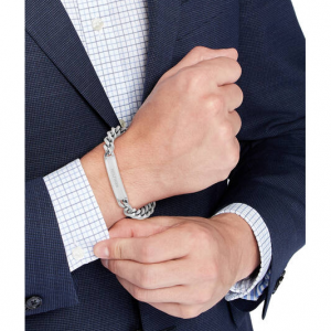 Tommy hilfiger heren armband gourmet schakels met plaat - 2010883 Tommy hilfiger heren armband gourmet schakels met plaat - 2010883