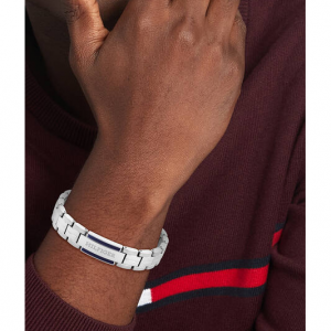Tommy hilfiger heren armband schakels met plaat - 2010884