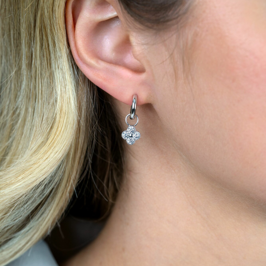Zinzi creoolhanger  klavertje vier met zirconia - 2010967