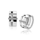 ZINZI zilveren oorring 2 banen verbonden staafje met zirconia - 2010969