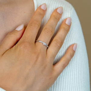 ZINZI zilveren ring slag model met zirconia rond poot zetting - 2010976