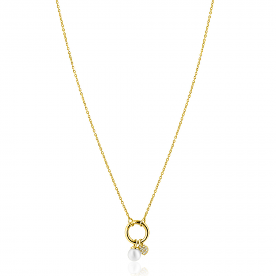 ZINZI zilveren collier  verguld met oog en parel - 2010981