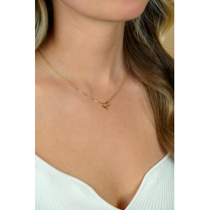 ZINZI zilveren collier verguld met strikje - 2010983