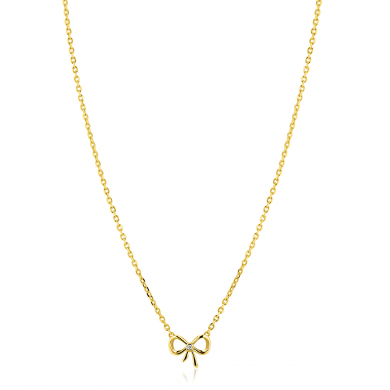 ZINZI zilveren collier verguld met strikje - 2010983